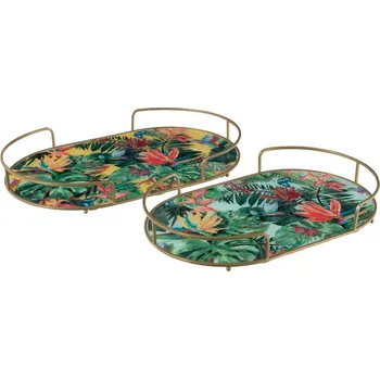 Set 2 podnosů s držadly Tropical - 46*29*5,5 cm