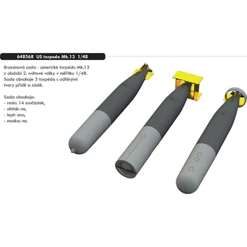 Plastikový model Eduard 1/48 US torpedo Mk.13