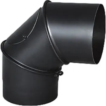 Kouřovod Kouřové koleno nástavné s čistícím otvorem 0-90°, ø130mm, tl. mat. 2mm