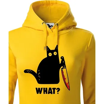 Dámská mikina Dámská mikina s kočkou What, Barva Žlutá, Velikost 2XL, Canvas Dámská mikina Bezvatriko.cz 1