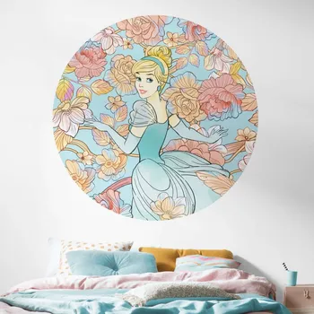 Fototapeta Kulatá samolepicí fototapeta Popelka a pastelové sny DD1-003 / dětská kruhová vliesová foto tapeta Cinderella Pastel Dreams (ø 125 cm) kulaté fototapety Komar Dots