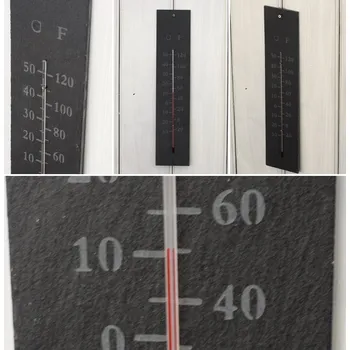Domácí teploměr Břidlicový venkovní teploměr gravírovaný 45cm
