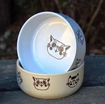 miska pro kočku Keramická miska pro kočky bílá 300ml