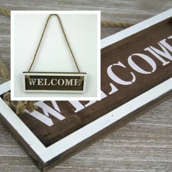 Plechová cedule Dřevěná cedule Welcome 30cm