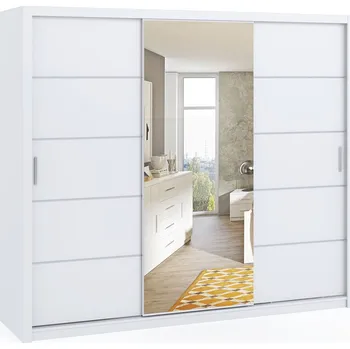 Dětská skříň Prostorná šatní skříň Bono 250 cm v bílém dekoru