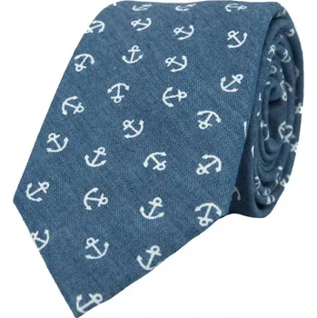 Kravata Bubibubi Modrá kravata s kotvami