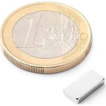 Dekorativní magnet Neodymový magnet kvádr 10&nbsp;×&nbsp;5&nbsp;×&nbsp;2&nbsp;mm, do&nbsp;150&nbsp;°C, síla 800&nbsp;g