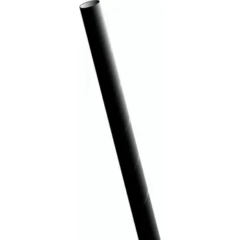 Jednorázové nádobí Brčko papírové EKO JUMBO rovné černé 195 x 7 mm/ 200 ks