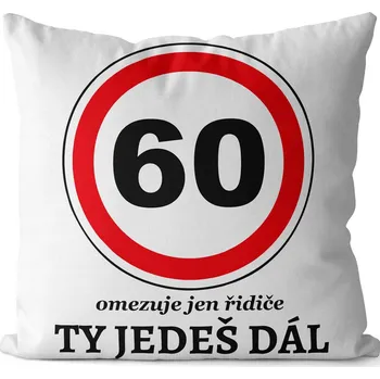 Dekorativní polštářek Polštář se značkou - 60 omezuje jen řidiče