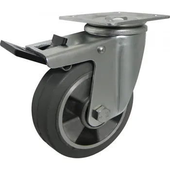 Pojezdové kolečko Pryžové kolo 125 mm otočná vidlice s deskou