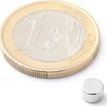 Dekorativní magnet Neodymový magnet kotouč Ø 5 mm, v. 3 mm, síla 720 g