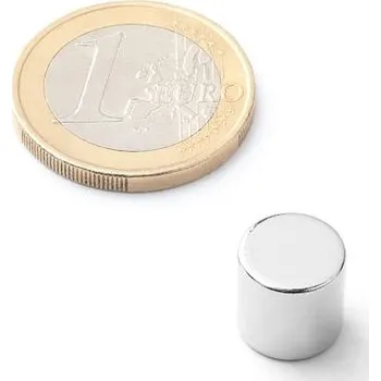 Dekorativní magnet Neodymový magnet kotouč Ø&nbsp;10&nbsp;mm, v.&nbsp;10&nbsp;mm, síla 3,9&nbsp;kg