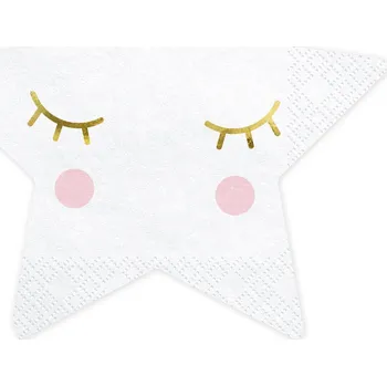 Papírový ubrousek Papírové ubrousky bílé Little Star 16x16 cm, 20 ks