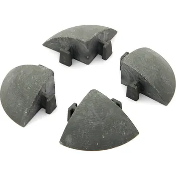 Venkovní dlažba Šedý plastový rohový nájezd pro terasovou dlažbu Linea Easy - 5,4 x 5,4 cm výška 2,5 cm - 4 ks