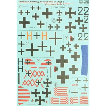 Plastikový model Print Scale 1/72 Balloon-Busting Aces of WWI Pt.1 (wet decals)