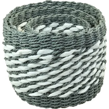 Úložný box Vingo Sada 3 boxů kulatých šedých