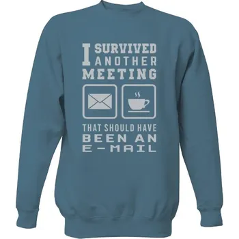 Pánská mikina Mikina bez kapuce Unisex s potiskem I survived another meeting pánské