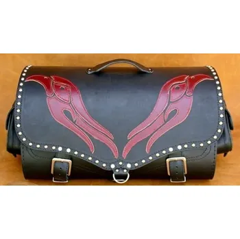 Zavazadlo na motocykl Kožený moto kufr K221 Red Eagle, 39L - s nýty