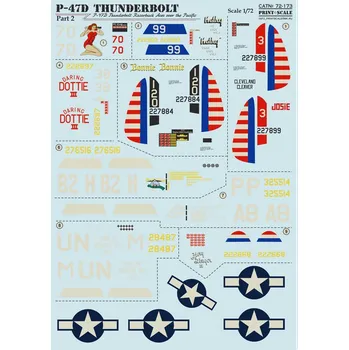 Plastikový model Print Scale 1/72 P-47-D Razorback Aces (wet decals)