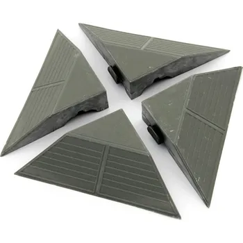 Šedý plastový rohový nájezd pro terasovou dlažbu Linea Combi - 4,8 cm - 4 ks