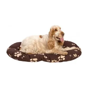 Pelíšek pro psa Polštář ovál bavlněný Tlapka hnědo/béžová 60cm