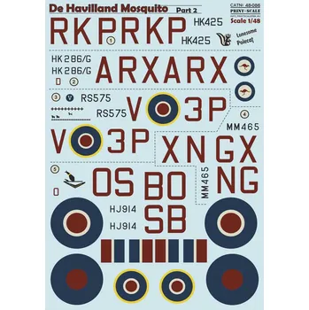 Plastikový model Print Scale 1/48 De Havilland Mosquito - Part 2 (wet decals)