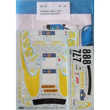 Plastikový model Reji model 1/24 Subaru Impreza WRC -SWRT Rally Acropolis 2003