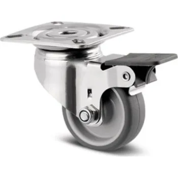 Dvoukolový ruční vozík Nerezové přístrojové kolečko PJO 50,otočné s brzdou,plotýnka