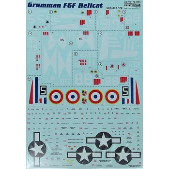 Plastikový model Print Scale 1/72 Grumman F6F Hellcat (wet decals)