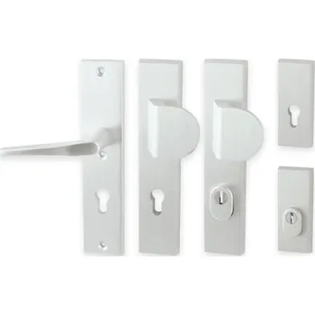 Dveřní kování Bezpečnostní kování AXA - ATLAS 2 hliník Provedení: kl./kl. s PZ otvorem pro vložku, Povrch: F1 - přírodní elox, Rozteč: 90 8584138327595