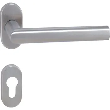 Dveřní kování Oválná klika M&P kování MP - FAVORIT - UOR nerez Provedení: koule/klika pravá + rozety PZ, Povrch: BN - broušená nerez 8584138297980