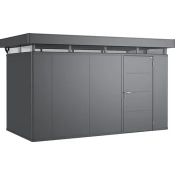 Zahradní domek Plechový zahradní domek Biohort CasaNova 4x2 pravé dveře 404 x 204 cm tmavě šedý metalický