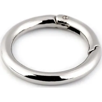 Karabina kroužek na klíče / kabelky Ø34 mm - 1 nikl