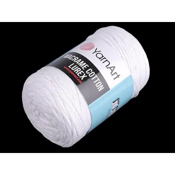 Příze Pletací příze Macrame Cotton lurex 250 g - 1 (721) bílá AB