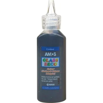 Speciální výtvarná barva AMOS Kontura k barvám na sklo - různé barvy, 22 ml Barva: černá