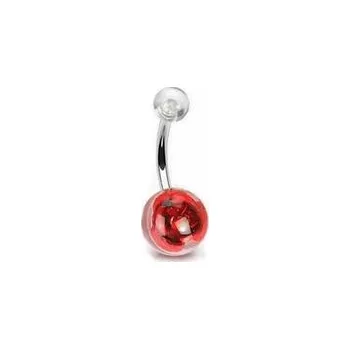 Piercing Šperky4U Piercing do pupíku - banánek s růží - BA01045-R