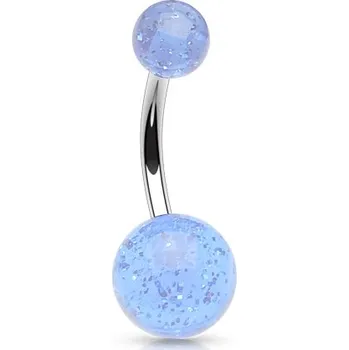 Módní doplněk Šperky4U Piercing do pupíku - banánek se třpytkami - BA01077-LB