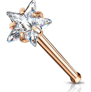 Piercing Šperky4U Zlacený piercing do nosu hvězdička - N0134RDC