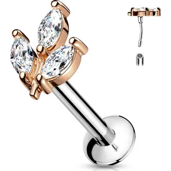 Piercing Šperky4U Piercing do brady - lísteček - LB1085-1208-RDC