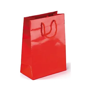 Dárková taška Dárková taška z lesklého papíru červená 120x160x70 mm - Balení po 1 ks