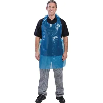 Kuchyňská zástěra No Brand Gastrofans náprsní zástěra na 1 použití polyethylenová, 100 ks Barva: Modrá