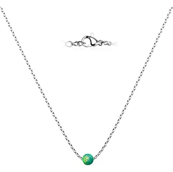 Náhrdelník NUBIS® Ocelový opálový náhrdelník - kulička 5 mm - NBP60-OP11