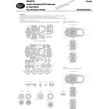 Plastikový model New Ware 1/48 Mask P-38H Lightning EXPERT (TAM 25199)