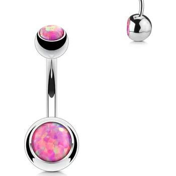 Piercing Šperky4U Piercing do pupíku - banánek opál - BS1063-P