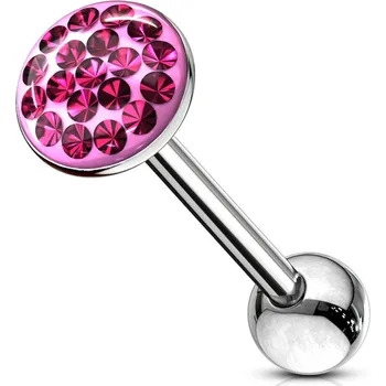 Piercing Šperky4U Piercing do jazyka osázený zirkony - PJ01058-P