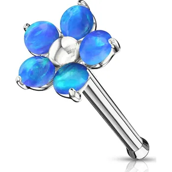 Piercing Šperky4U Piercing do nosu - kytička s opály - N0127-B