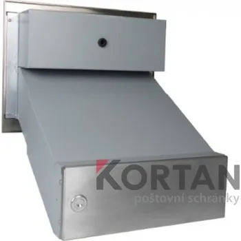 Poštovní schránka 1x poštovní schránka D-041 k zazdění do sloupku + čelní deska s 1x zvonkem a HM URMET - NEREZ / šedá