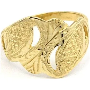 Prsten Zlatý prsten vlnkový s rytím 2,30g