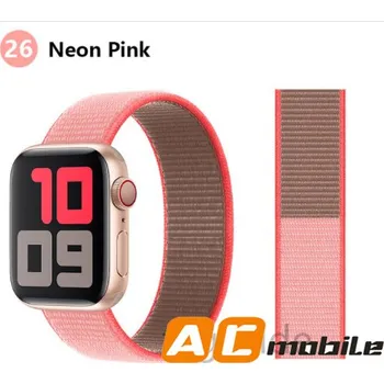 Nylonový Pásek Pro Apple Watch 38/40/41 Mm Možnosti: Neon Pink
