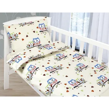 Povlečení Dětské povlečení bavlna 90x135, 45x60 Sovičky**